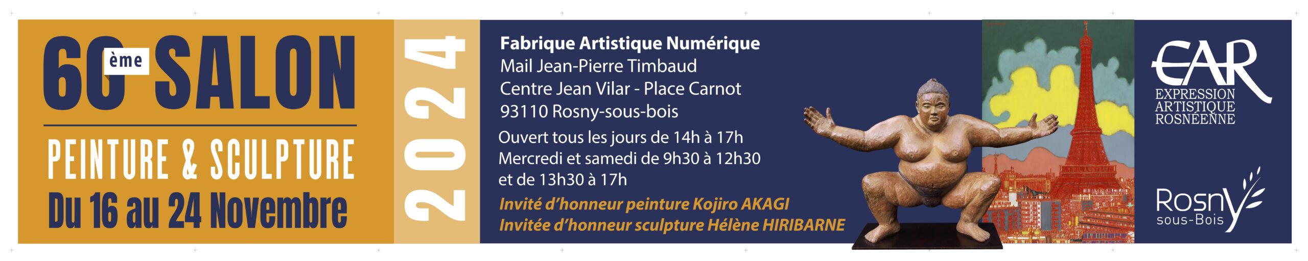 SALON 2024 PEINTURE & SCULPTURE qui aura lieu vendredi 15 novembre 2024 à partir de 18h30